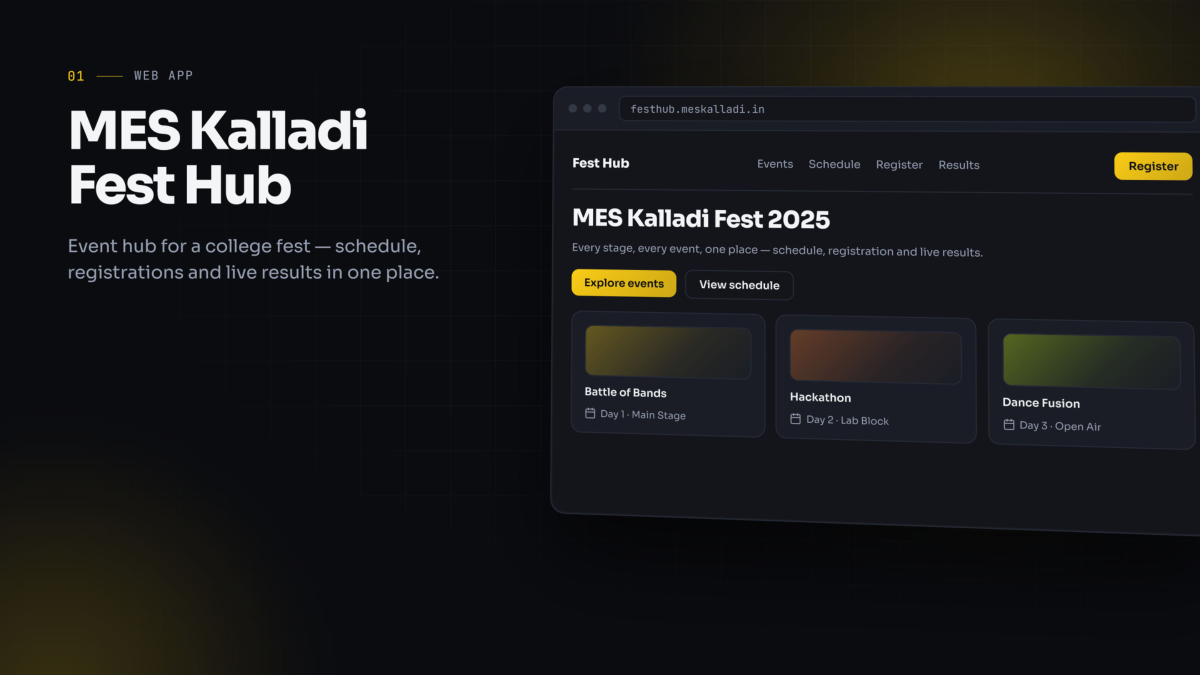 MES Kalladi Fest Hub &mdash; Web app